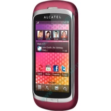 Красно-розовый телефон Alcatel One Touch 818 (Волжский)